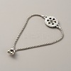 Alloy Interchangeable Snap Link Slider Bracelet Settings with Box Chains BJEW-WH0014-005D-2
