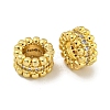 Rack Plating Brass Micro Pave Clear Cubic Zirconia European Beads LS-KK-L215-011G-1