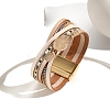Braided PU Leather Crod Multi-strand Bracelets for Women PW-WGA5B72-02-1