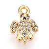 Brass Micro Pave Clear Cubic Zirconia Pendants KK-T075-51G-1