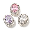 Brass Micro Pave Cubic Zirconia Beads KK-U037-07P-1