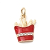 Brass Enamel & Rhinestone Pendants KK-H253-02G-1