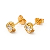 Rack Plating Brass Micro Pave Cubic Zirconia Stud Earrings EJEW-P221-03G-1