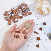 20 Pairs 4 Style Flat Round & Rhombus & Triangle & Rectangle Wood Stud Earring Findings DIY-DC0002-86-3