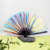 1Pc Bamboo with Oxford Fabric Glitter Powder Folding Fans AJEW-SP0003-77E-5