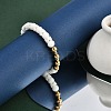 Ion Plating(IP) 304 Stainless Steel & Round Glass Beaded Stretch Bracelets for Women Men BJEW-M046-05G-2