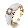 Brass Micro Pave Clear Cubic Zirconia Cuff Rings RJEW-H538-03G-O-3