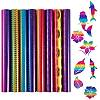 8Pcs 8 Style Waterproof PVC Vinyl Laser Rainbow Stickers DIY-SZ0003-64-1