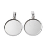 304 Stainless Steel Pendant Cabochon Settings STAS-L282-010P-08-1