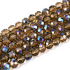 Electroplate Transparent Glass Beads Strands EGLA-N054-T4mm-A03-1