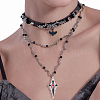 32Pcs 8 Styles Gothic Halloween Theme Alloy Enamel Pendants FIND-BM0001-20-6