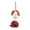 Wire Wrapped Chips Natural Mixed Stone Big Pendant Decorations HJEW-H057-03-3