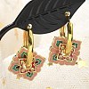 Brass Rhombus Hoop Earrings EJEW-R016-13G-03-1