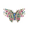 Colorful Rhinestone Butterfly Lapel Pin JEWB-P014-03P-1