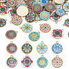 48Pcs 8 Colors Alloy Printed Pendants FIND-PH0021-12-1