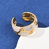304 Stainless Steel Enamel Adjustable Cuff Rings for Women RJEW-A074-08G-1