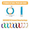 DICOSMETIC 9 Pairs 9 Colors Enamel Huggie Hoop Earrings EJEW-DC0001-30-2