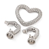 Rack Plating Brass Micro Pave Clear Cubic Zirconia Fold Over Clasps KK-A234-021C-P-2