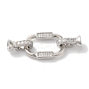 Oval Rectangle Rack Plating Brass Micro Pave Clear Cubic Zirconia Fold Over Clasps KK-A225-11P-1