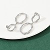 304 Stainless Steel Oval Dangle Stud Earrings EJEW-I319-02P-2