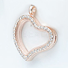 Alloy Photo Frame Pendants ALRI-WH0002-23RG-RS-1