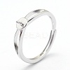 Anti-Tarnish Adjustable Rhodium Plated 925 Sterling Silver Design Ring Mounts Fittings with Pearl Seat X-STER-I016-016P-1