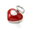 Brass FireBrick Enamel Charms KK-D356-14P-2