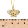 Brass Micro Pave Clear Cubic Zirconia Pendant Necklaces NJEW-D306-01G-A-3