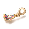 Rack Plating Alloy Colorful Enamel European Dangle Charms PALLOY-P307-07G-2