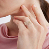 1Pc Brass Micro Pave Clear Cubic Zirconia Cuff Rings RJEW-LP0004-08-2