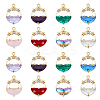 16Pcs 8 Colors Faceted Transparent Glass Pendants GLAA-PH0001-30-1
