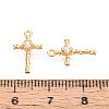 Brass Pave Clear Cubic Zirconia Pendants KK-T074-105G-3
