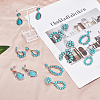 ANATTASOUL 6 Pairs 6 Style Synthetic Turquoise Teardrop & Arch Flower Dangle Stud Earrings EJEW-AN0001-10-7