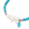 2Pcs 2 Colors Trumpet Shell Beads Charm Bracelets BJEW-JB12374-4