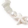 Starfish Synthetic Turquoise & Natural Moonstone Chip Beaded Bracelets for Women BJEW-JB11264-02-3