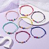 7Pcs Dyed Natural Turquoise Chips Braided Bead Bracelets BJEW-JB09870-5