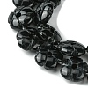 Natural Black Stone Beads Strands G-H023-B16-01-4