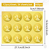 34 Sheets Self Adhesive Gold Foil Embossed Stickers DIY-WH0509-033-2