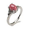 Oval Natural Rhodonite Adjustable Rings RJEW-Q818-01P-04A-2