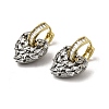 Brass Clear Cubic Zirconia Heart Hoop Earrings EJEW-L261-028GP-4