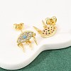 Eye with Cone Brass Micro Pave Cubic Zirconia Dangle Stud Earrings EJEW-A151-03G-2