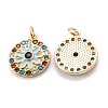Real 18K Gold Plated Brass Micro Pave Cubic Zirconia Pendants ZIRC-M114-51G-04-2