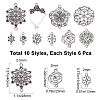60Pcs 10 Style Alloy Links Connectors PALLOY-SC0003-87-2