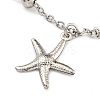 Tarnish Resistant Summer Beach 304 Stainless Steel Cable Chains Shell & Starfish Charm Bracelets BJEW-P334-07P-2