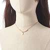 Oval with Virgin Mary & Natural Pearl Beads Pendant Necklaces NJEW-JN03625-01-4