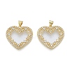 Brass Micro Pave Clear Cubic Zirconia Pendants KK-G431-17G-2