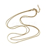 304 Stainless Steel Square Snake Chain Twisted Chain Double Layer Necklaces NJEW-S453-01G-B-4