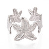 304 Stainless Steel Cuff Open Rings for Women RJEW-N052-14P-2