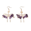 Natural Amethyst Chips Dangle Earrings EJEW-S214-01B-1