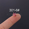 Flower 316L Surgical Stainless Steel Micro Pave Cubic Zirconia Cartilage Earrings WGAF33A-06-1